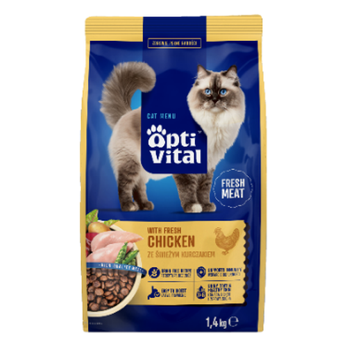 Opti Vital karma sucha- pełnoporcjowa karma dla dorosłych kotów FM z kurczakiem 1,4 kg