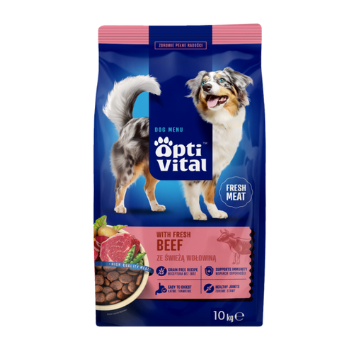 Opti Vital karma sucha- pełnoporcjowa karma dla dorosłych psów FM z wołowiną 10 kg