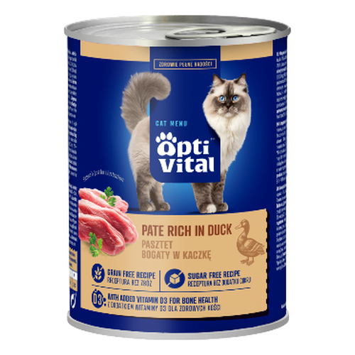 Opti Vital - Pate dla dorosłych kotów z indykiem bogaty w kaczkę 400g