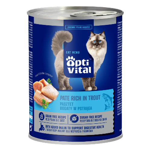 Opti Vital - Pate dla kota z kurczakiem bogaty w pstrąga sterile 400g
