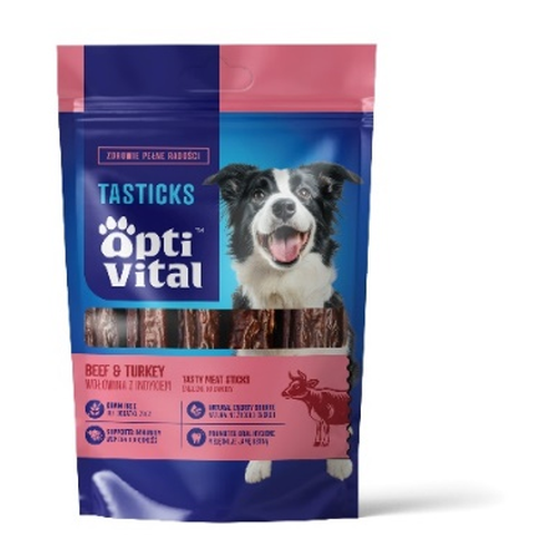 Opti Vital Tasticks Beef- uzupełniająca przekąska dla psów 80g