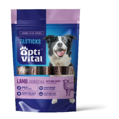 Opti Vital Tasticks Lamb - uzupełniająca przekąska dla psów 80g